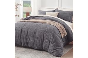 Newspin Dark Grey Duvet Cover Full, Ultrasonic Brushed Textured Duvet Cover Set 3 Pieces Bedding with Zipper Closure for All Season, 1 Duvet Cover 80x90 inches and 2 Pillow Shams (No Comforter)