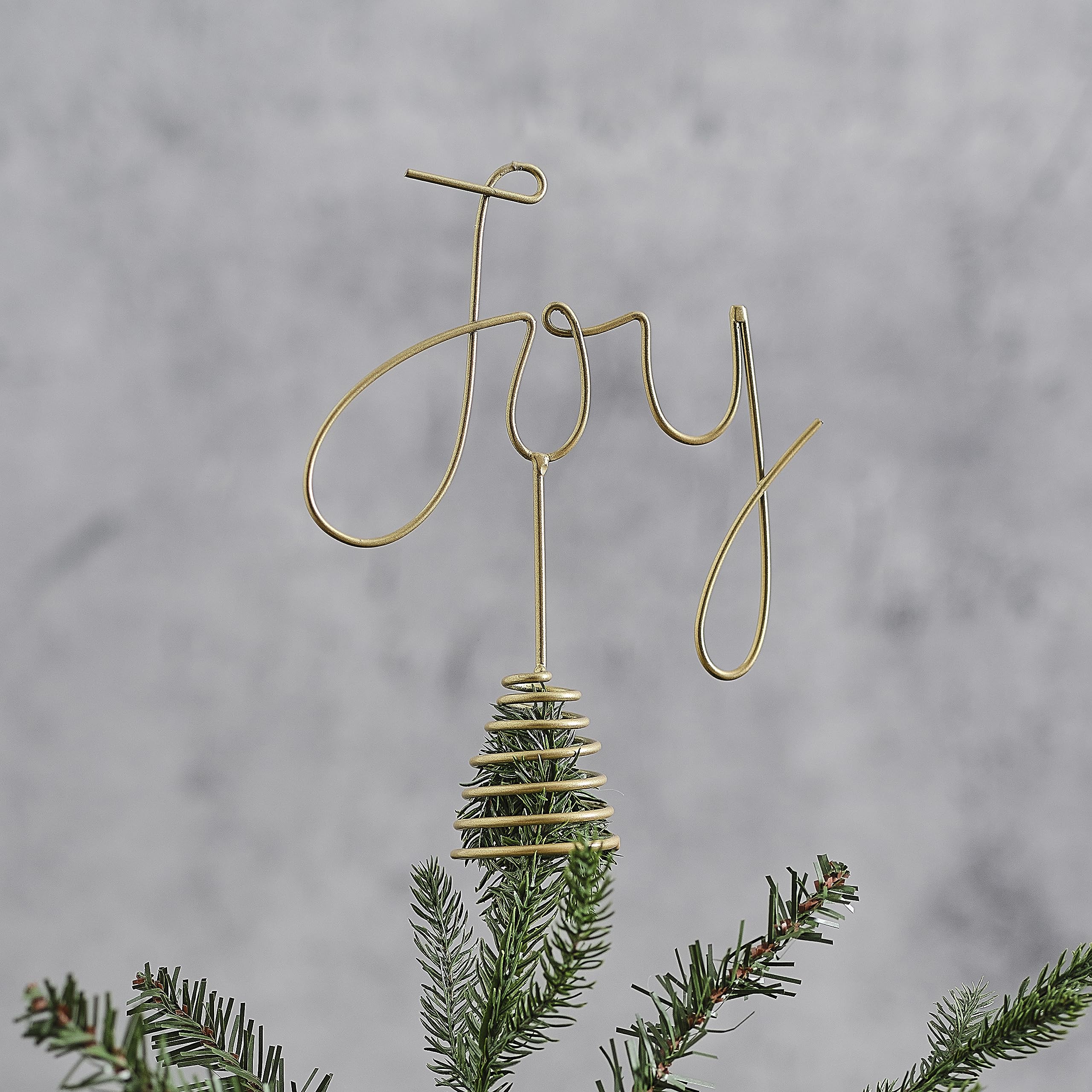 Ginger Ray Gold Metal Joy Decoration Christmas Tree Topper Decorative Accessory