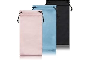 TRIUMPH VISION Soft Eyeglass Pouch 3 Pack - Pouch for glasses Microfiber Screen Cleaning Bag