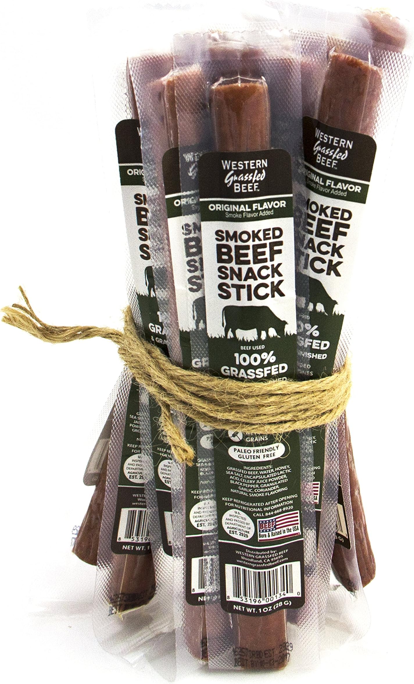 100% Grass Fed Beef Snack Sticks Original (12 pack)