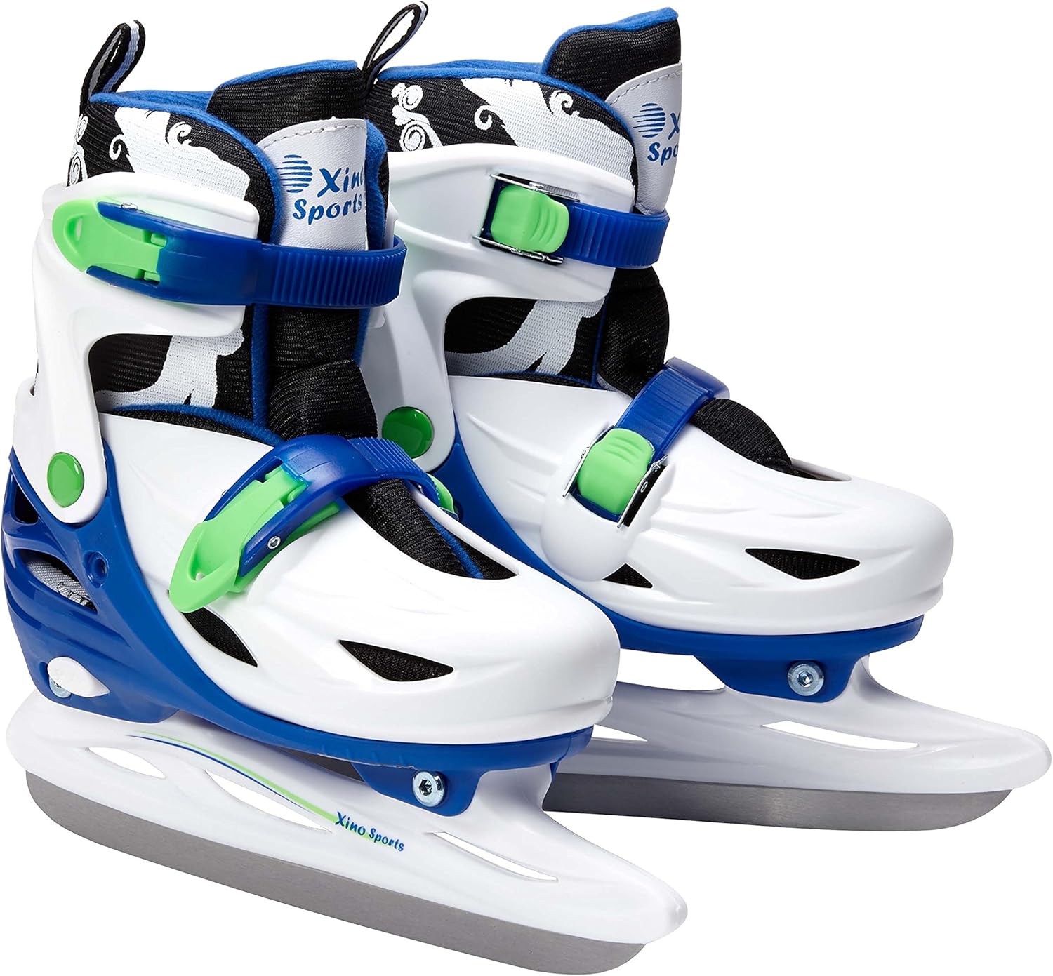 Xino Sports Adjustable Ice Skates - for Girls and Boys, Two Awesome Colors - Blue and Pink, Soft Padding and Reinforced Ankle Support, Fun to Skate! : Clothing