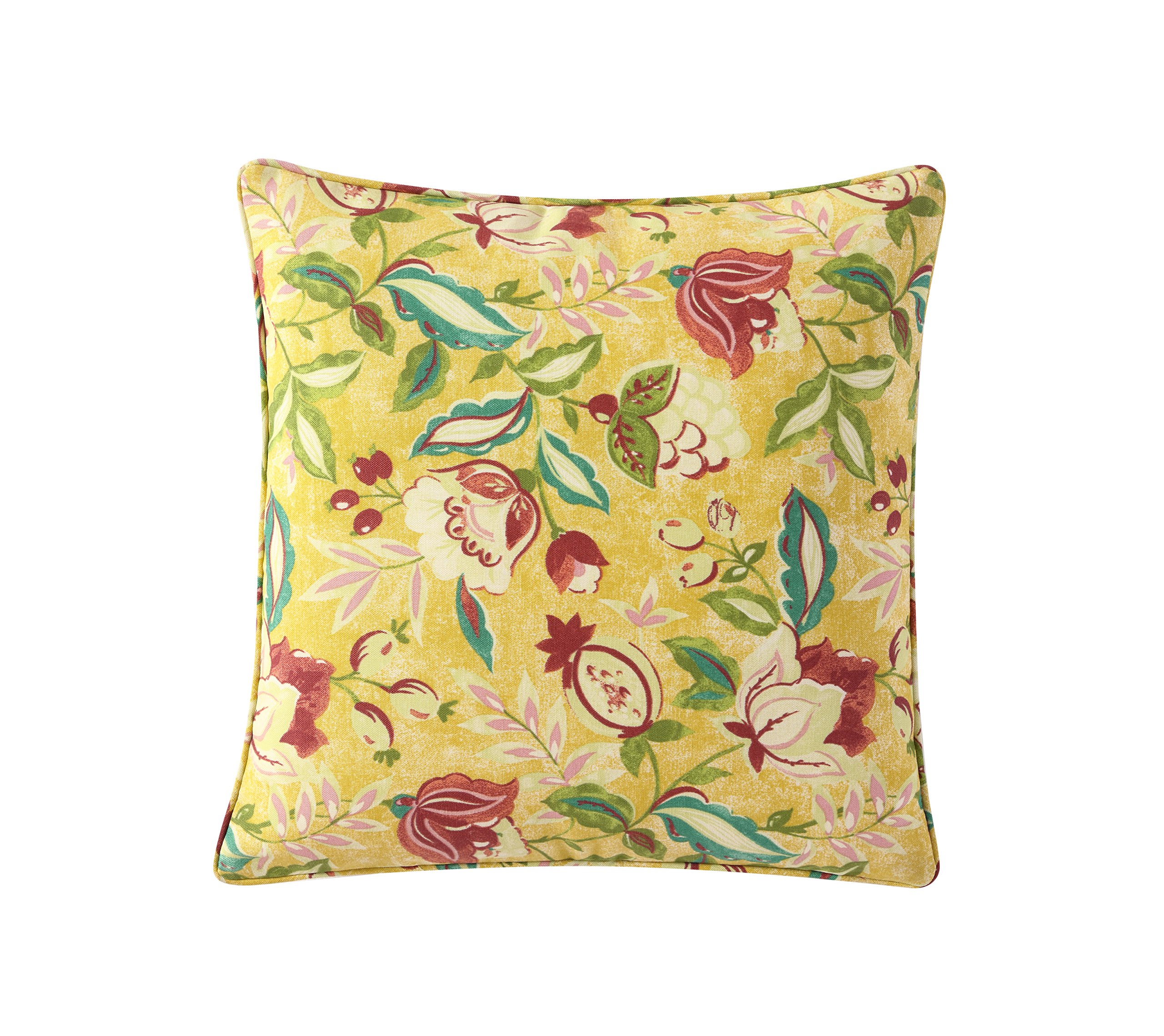 WAVERLY Indoor/Outdoor Decorative Throw Cushion 17 x 17 Inches, Filling Included, Available in