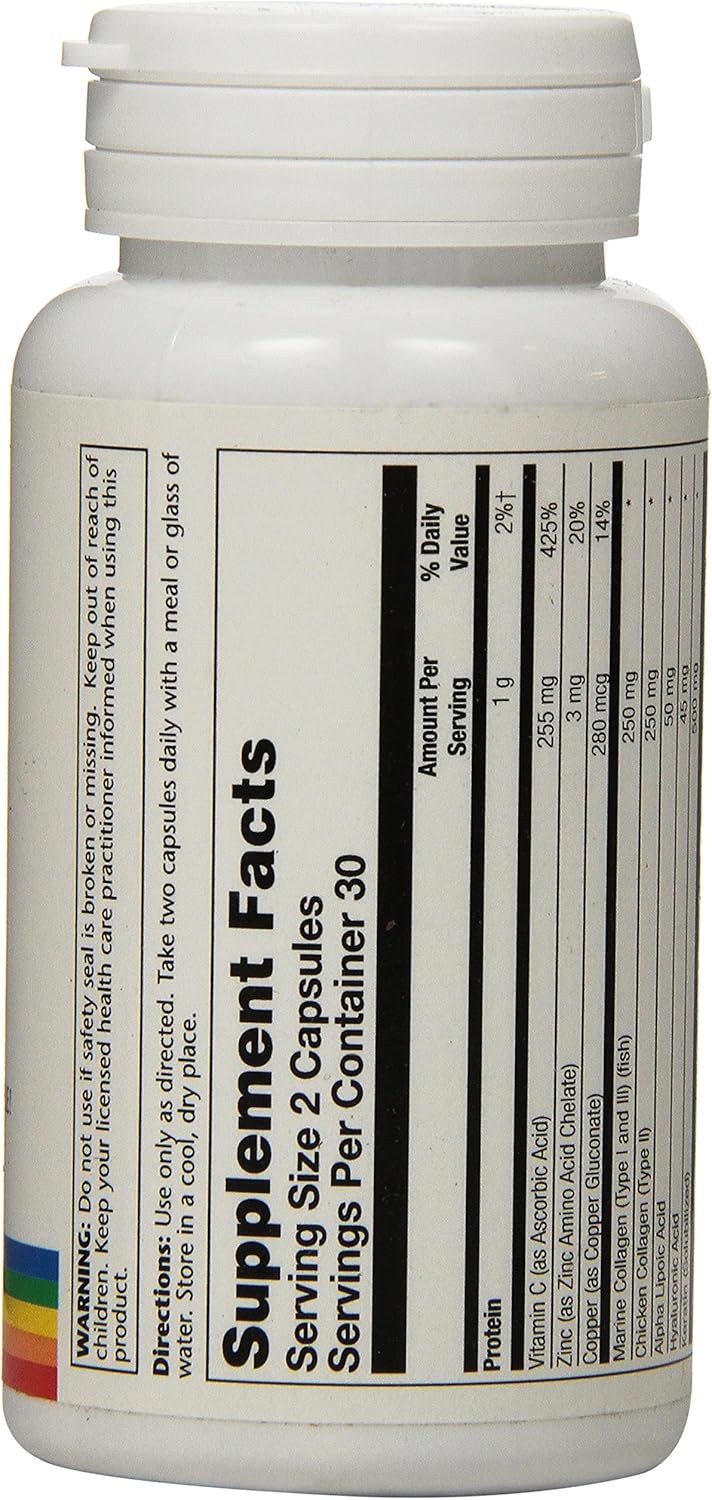 Solaray Collagen Keratin Type I, II, and III Capsules | 60 Count: Health & Personal Care