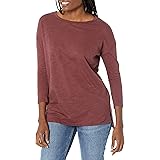 Amazon Brand - Daily Ritual Women's Lightweight Lived-In Cotton 3/4-sleeve Drop-Shoulder Tunic