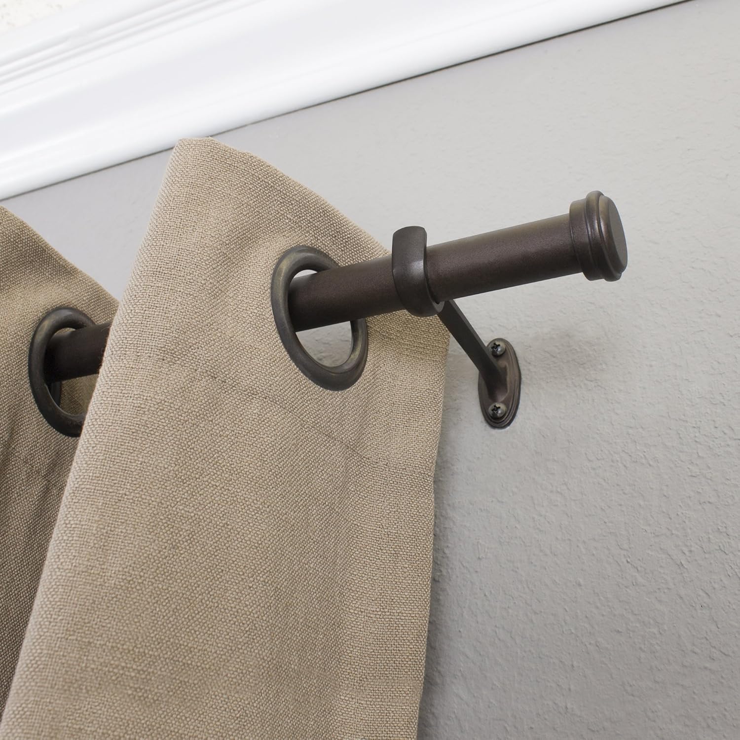 Decopolitan End Cap Drapery Rod Set, 72 to 144-Inch, Toasted Copper: Home & Kitchen