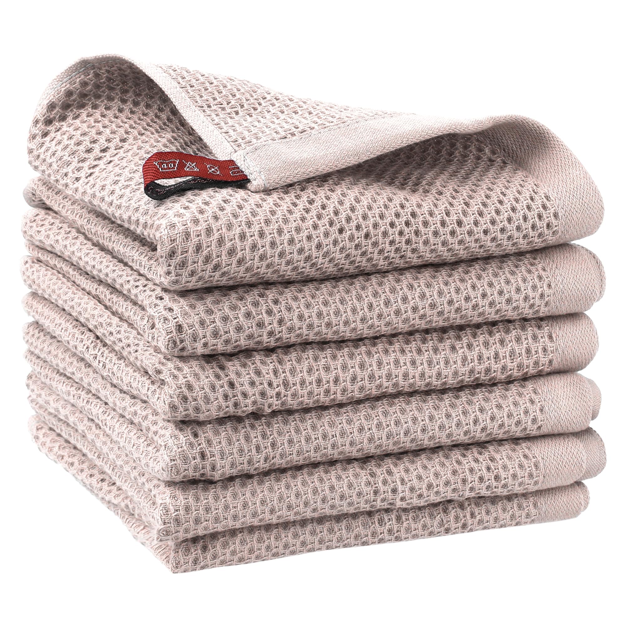 Uxcell Cotton Cleaning Cloth, 6 Pack Cleaning Rag Solid Kitchen Towels for Dish Drying Washing Lint Free Rags for Cleaning Pink 14" x 28"