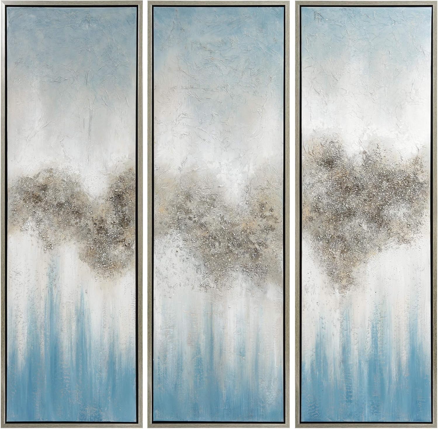 Paintings - Empire Art Direct Abstract Wall Art Textured Hand Painted Canvas by Martin Edwards, Triptych, 60