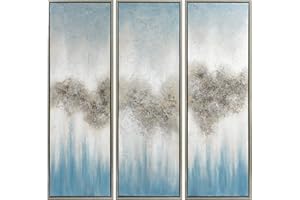 Empire Art Direct Abstract Wall Art Textured Hand Painted Canvas by Martin Edwards, Triptych, 60" x 20" each, Sequence