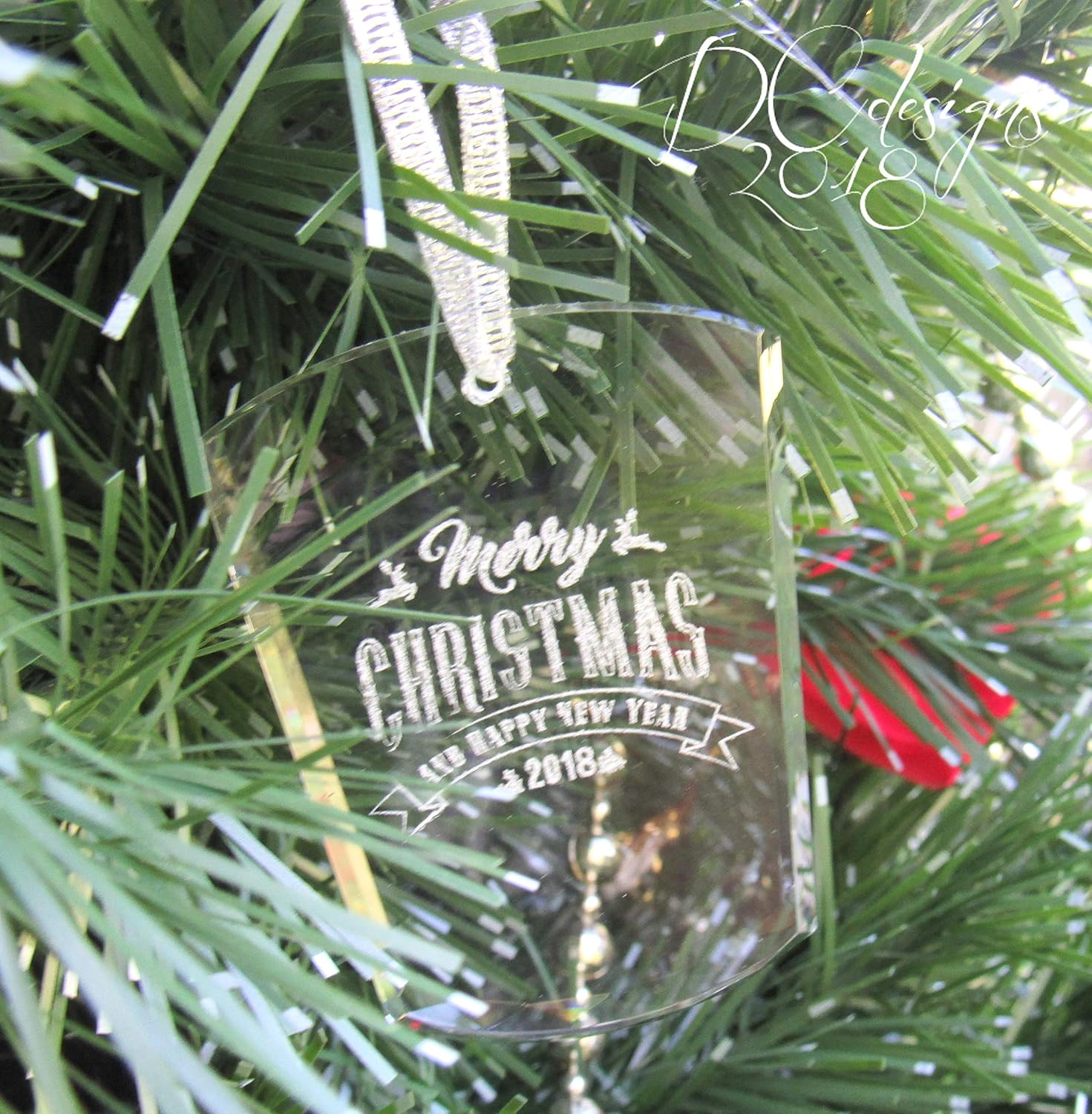 Personalized Crystal Ornaments Christmas, Engraved