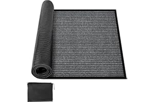 MYFAMIREA Commercial Floor Mat 2' x 3' Extra Large Front Door Industrial Rug Heavy Duty Brush Step Entrance Mat Weather Utility Rug with Non Slip Rubber Backing Low Profile for Entryway, Charcoal Grey