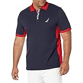 Nautica Men's Short Sleeve Color Block Performance Pique Polo Shirt
