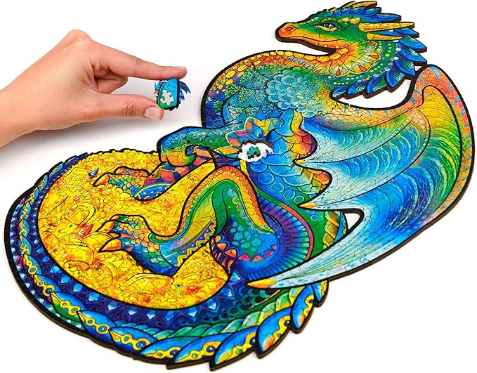 wooden jigsaw puzzle majestic wolf