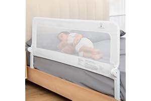 ComfyBumpy 1-Pack Bed Rail for Toddlers 55.5" L x 23.5" H | Extra Tall Toddler Bed Rails for Twin, Full, Queen & King Mattress Size | Swing Down Rail Guard | Mattress Side Rail for Kids | White