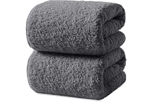 REDKISS Ultra-Plush Bath Towel Set - 900GSM Premium Thick Cotton for Bathroom & Spa, Super Absorbent Bath with No Shedding (2-Piece Bath Twoel Set for Adults, Luxury Hotel & Home Use)-Smoky Grey