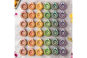 LETZ CELEBRATE (Pack of 36) Clay Diyas with Cotton Wicks, Diwali Decorations For Home, Mitti Diyas for Pooja, Indian Puja Decor For Mandir, Diwali Gifts, Earthen Lamp for Navratri Dussehra, Party Favors