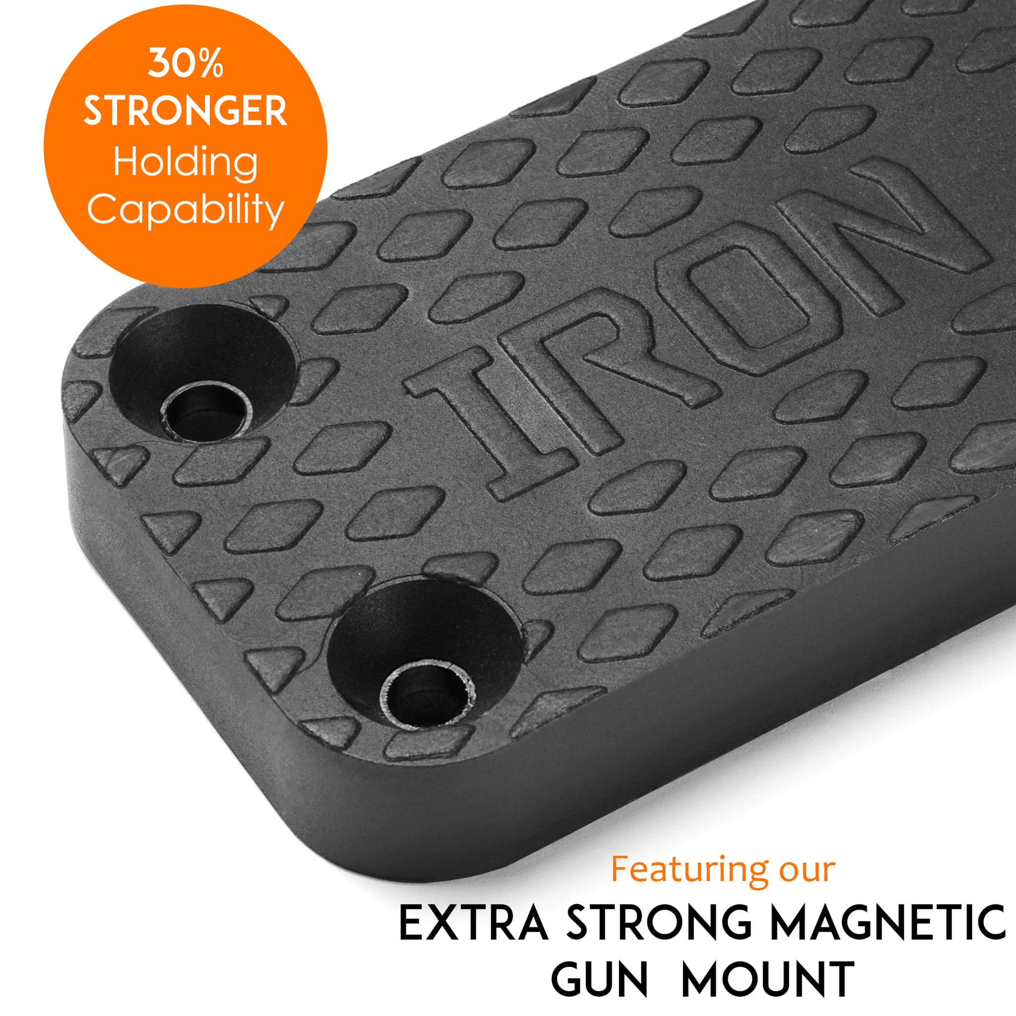Iron Army Magnetic Gun Mount: Improved Gun Magnet For Up To 43lbs, Concealed Handgun Holster For Car, Desk, Bedside, Non-Scratch Rubber Coating - For Firearm, Shotgun, Pistol, Revolver