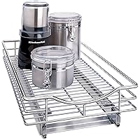 Lynk Professional Organizer Pull Out Under Cabinet Sliding Shelf, 11" W x 18" D, Chrome