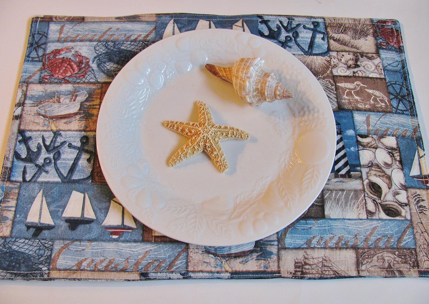 Seaside Ocean Print Placemats (Individually priced) Handmade
