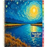 2026-2027 Teacher Planner Weekly and Monthly Teacher Planner 2026-2027 Academic Year, July 2026 - June 2027, 8.7" x 10.8", Lesson Planner Book with Twin-Wire Binding &amp; Tabs for Teachers - Oil Painting