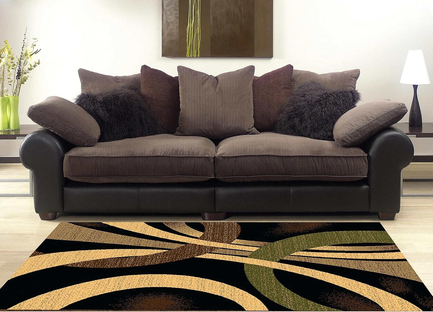 Amazon Com Msrugs Living Room Rug Area Rugs Clearance 5x7 Black Furniture Decor