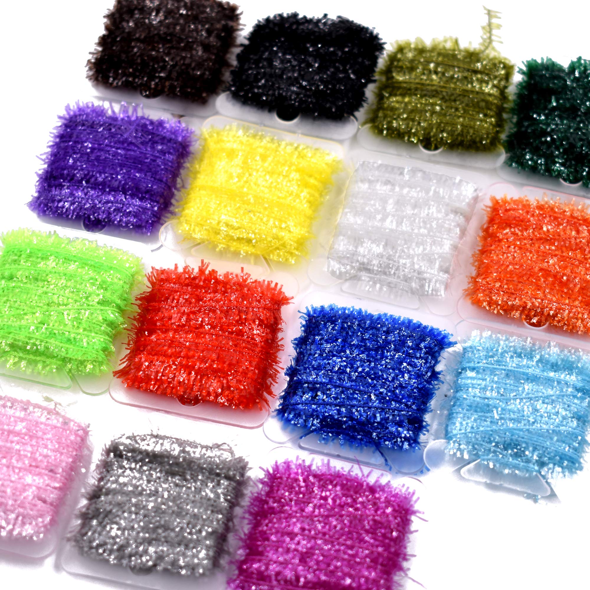 10/15 Cards Random Colors Fly Tying Tinsel Chenille Fly Tying materials (15 cards-5m per card)