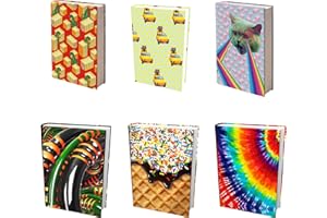 Stretchable, Easy Apply Book Covers 6 Pack of Fun Designs. Jumbo Jackets Fit Most Hardcover Textbooks Up to 9 x 11". Adhesive
