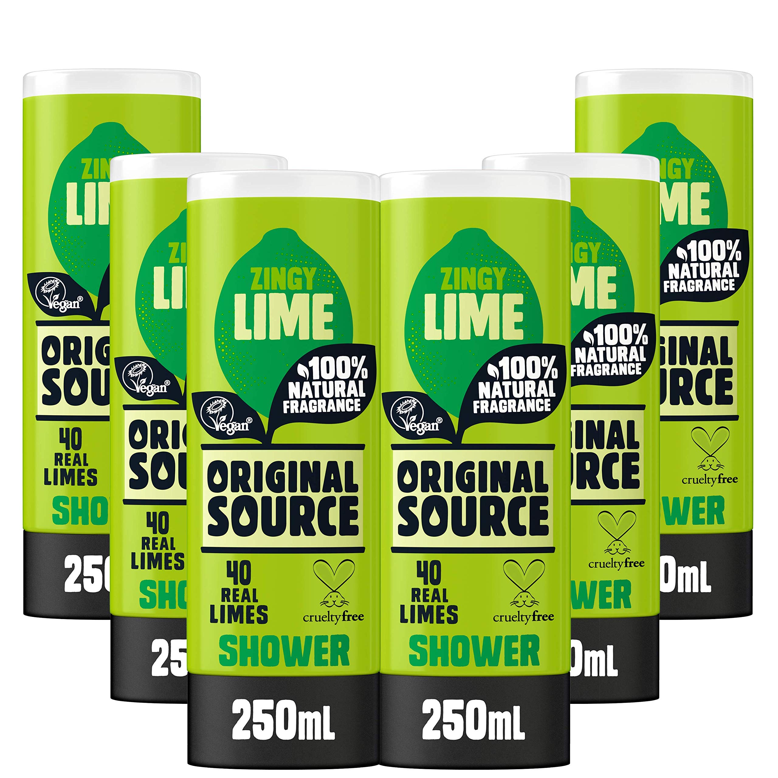 Original Source Zingy Lime Shower Gel, 6x250ml