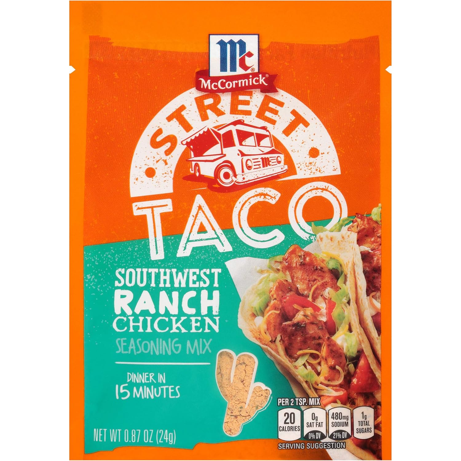 McCormick Southwest Ranch Chicken Street Taco, 0.87 oz