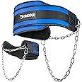 DMoose Dip Belt for Weightlifting, Weight Belt with Chain for Pullup, Gym Lifting Belt for Powerlifting, Squat, Bodybuilding, Heavy Duty Steel, Workout Belt with Comfortable Neoprene Support
