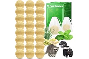 MOTRAPSO 24 Pack Peppermint Skunk Repellent, Natural Raccoon Repellent Keep Skunks Out from Outdoor Yard Attic Garden House, Long-Lasting Protection, Safe for Dogs and Children