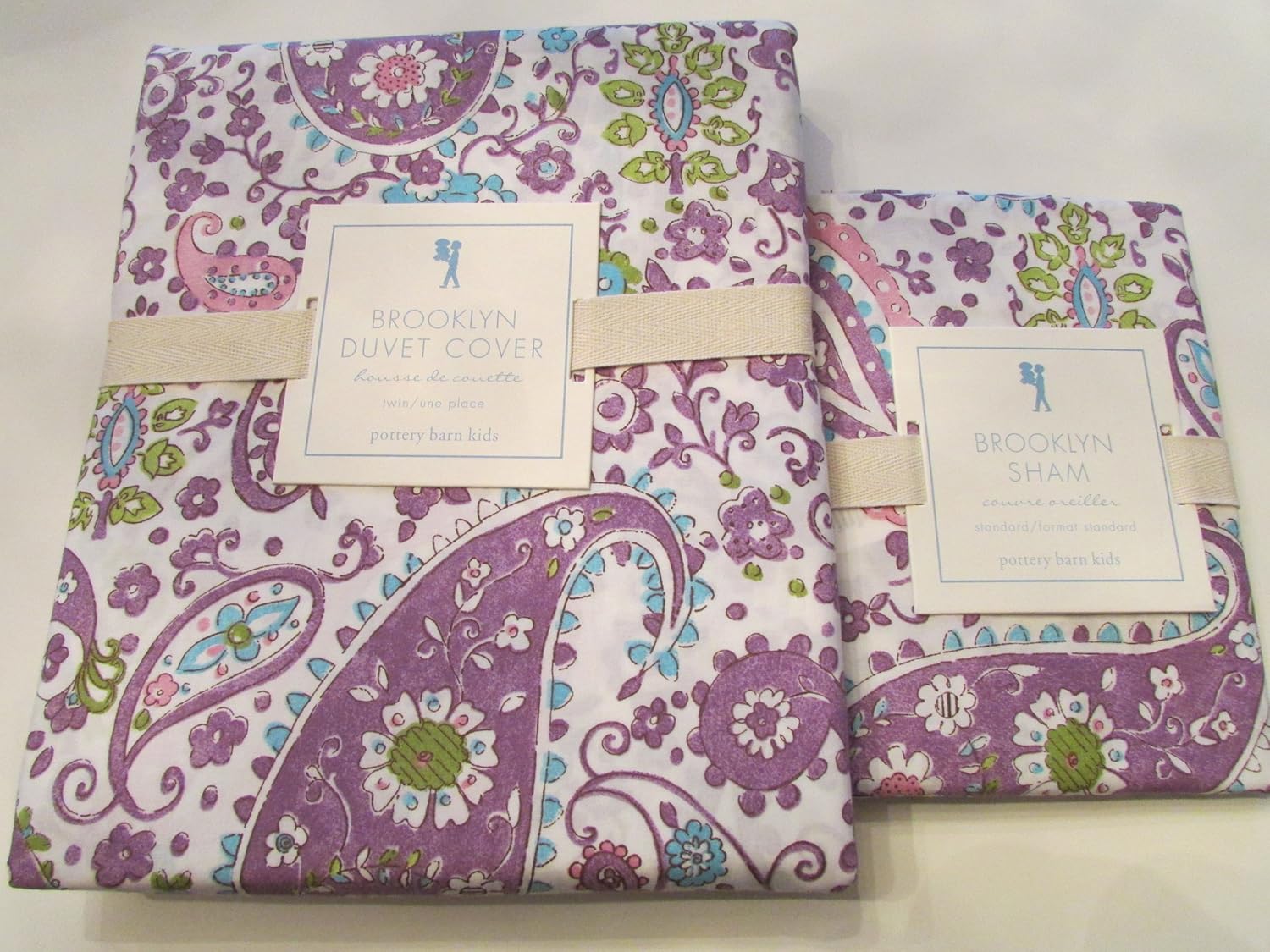 Pottery Barn Kids Brooklyn Duvet Twin One Standard Sham Lavender