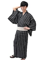Edoten Men's Kimono Japan Shijira Weaving Yukata