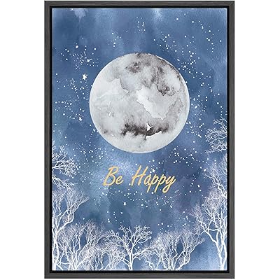 SIGNWIN Framed Canvas Wall Art Sparkle Gold Be...