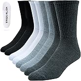 True Religion Mens 8 Pairs Crew Socks for Men Premium Athletic Men's Socks, Shoe Size 8-12