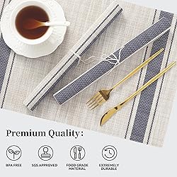 Leetaltree Khaki-Blue Placemats, Heat Resistant