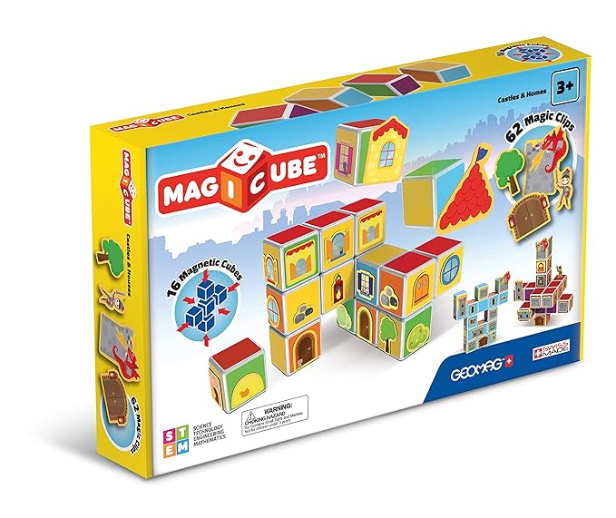 Geomag 144' MAGICUBE Castles & Homes Konstruktionsspielzeug, 87 Teile, Multicolor