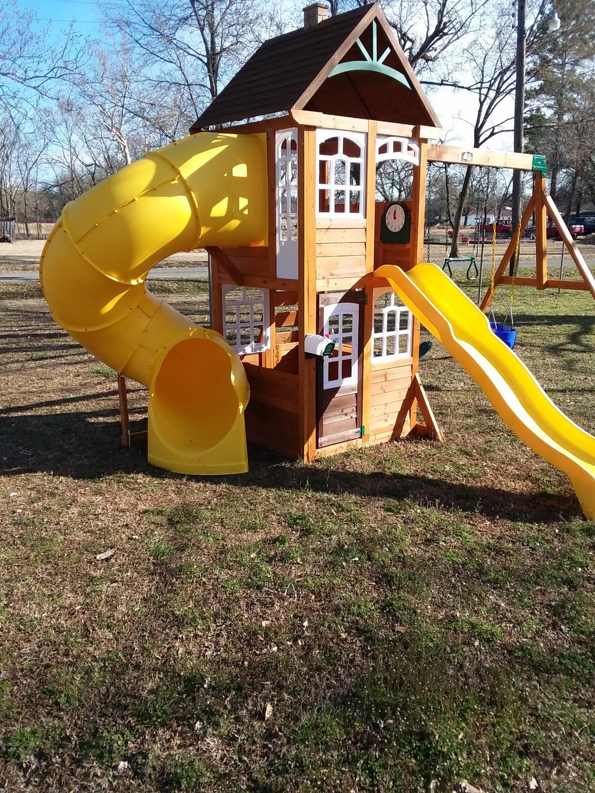 89/mo Finance KidKraft Lewiston Retreat Cedar Wood Swing Set PLAYSET