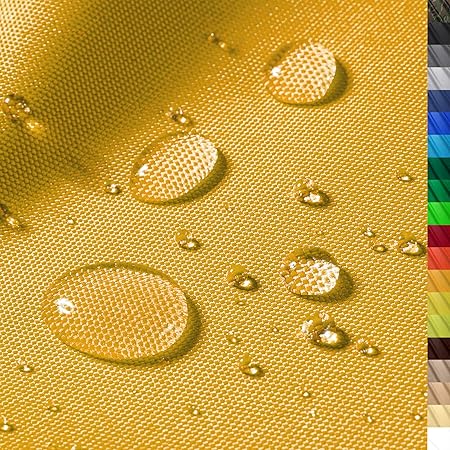 1buy3 'Premium Wasserdichter Polyester Stoff | 8450 mm Wassersäule | Farbe 07 | Gelb | Polyester Stoff 160cm breit Meterware 