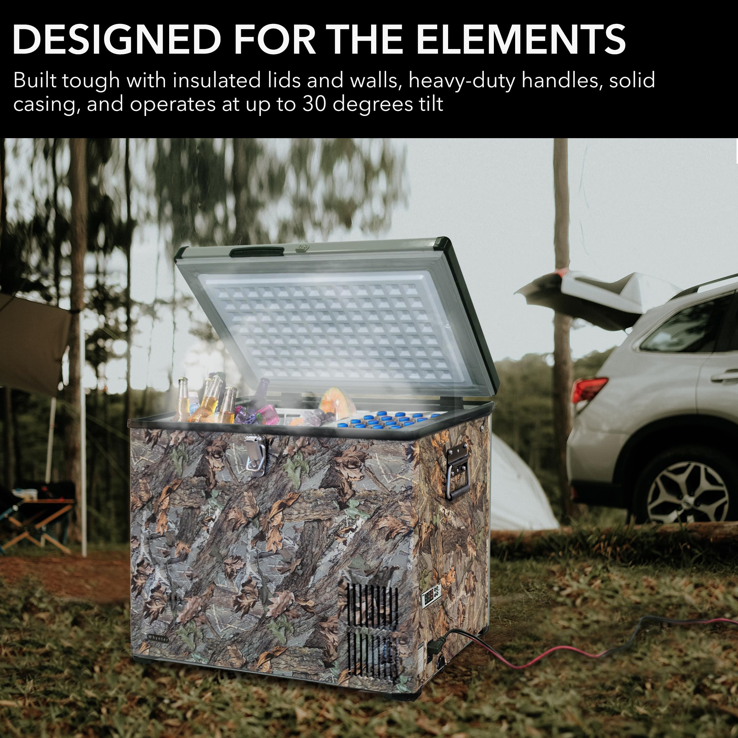 Whynter FM-45CAM 45 Quart Camouflage Edition Portable Refrigerator, AC 110V/ DC 12V Real Freezer for Car, Home, Camping, RV-8°F to 50°F, One Size, Camoflauge
