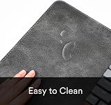 Wolvende Premium Distressed Faux Vegan Leather Desk Mat 40x90cm Black view 4