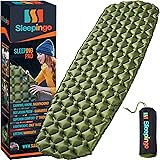Sleepingo Camping Sleeping Pad - Mat, (Large), Ultralight 14.5 OZ, Best Sleeping Pads for Backpacking, Hiking Air Mattress - Lightweight, Inflatable & Compact, Camp Sleep Pad
