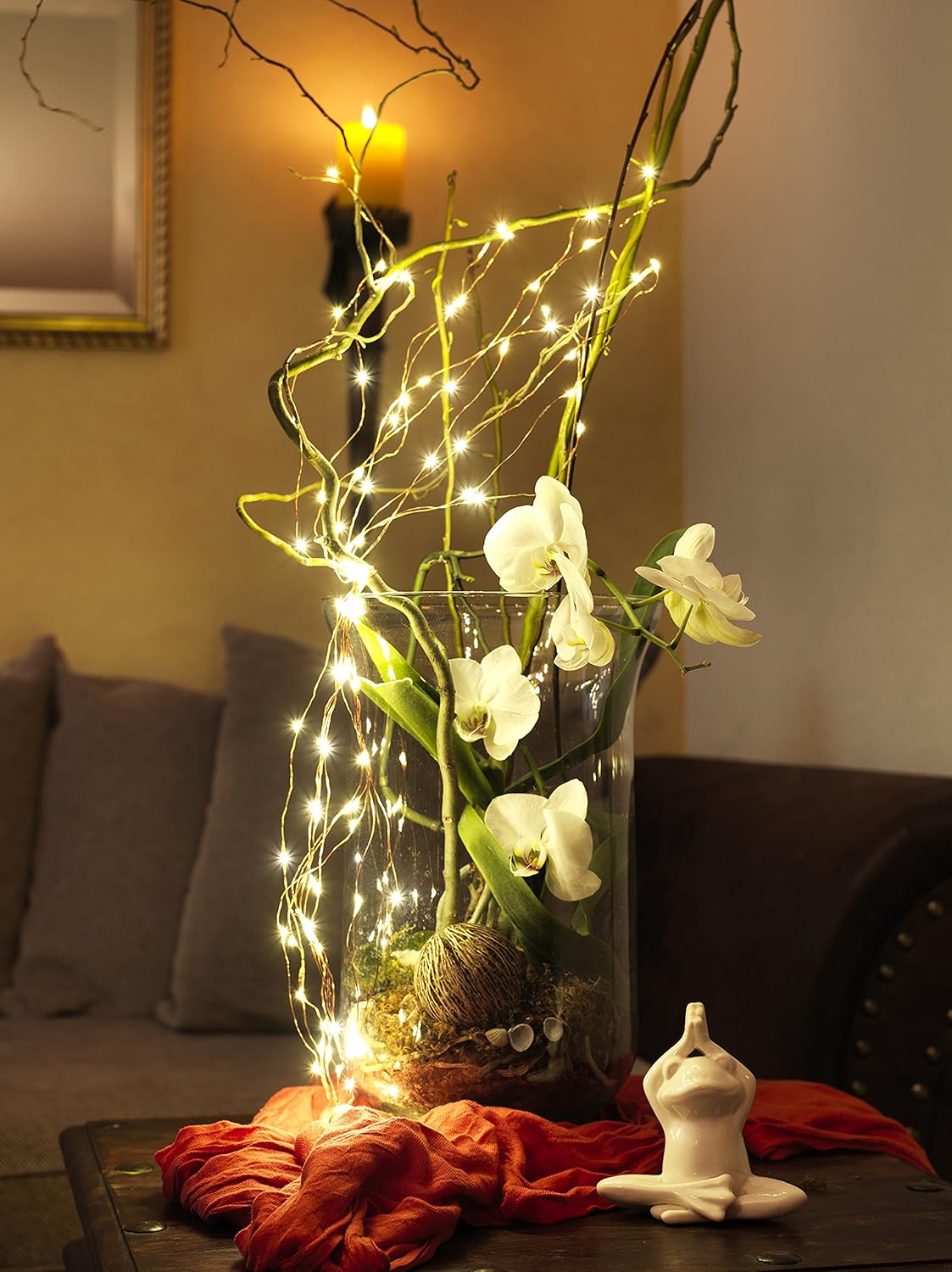 Konstsmide Naked Wire "Rain" Cable Light String with 20 Warm White LED, Brown, Copper - Image 5