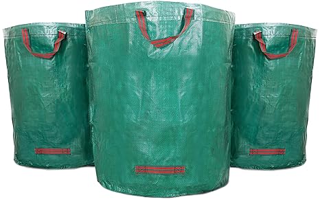 WUNDERGARDEN 3X 272L Gartenabfälle, Laub, Grünschnitt, Pflanzenabfälle, Kompost - Rundes Format, selbststehend und faltbar - 