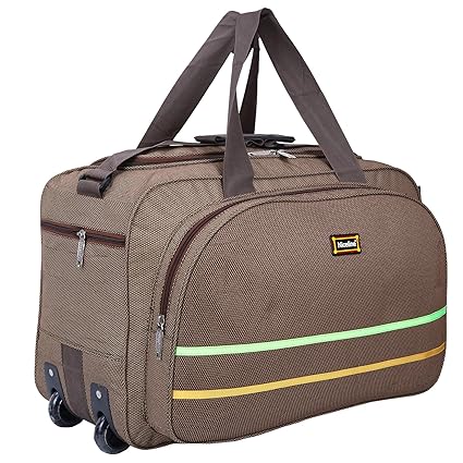 Nice Line Waterproof Polyester Lightweight 40 L Luggage Brown Travel Duffel Bag with 2 Wheels(Expandable)-Brown