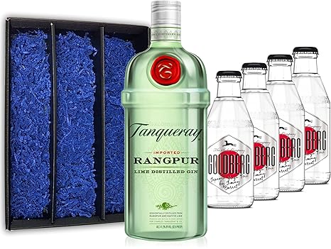 Gin Tonic Set Geschenkset - Tanqueray London Dry Gin 0,7l 700ml (47,3% Vol) + 4x Goldberg Japanese Yuzu Tonic Water 200ml ink
