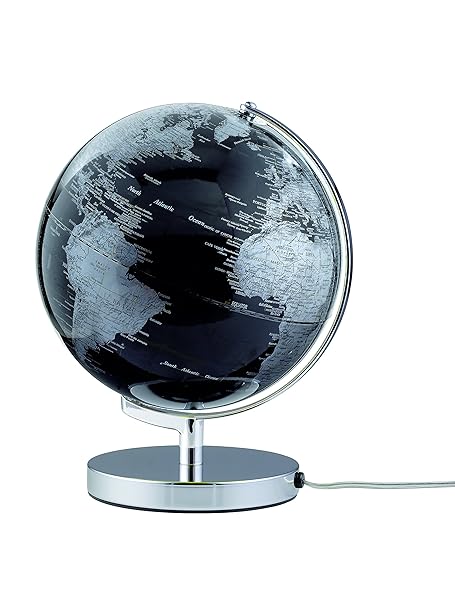 emform Tischglobus Terra Black Light, Metall & Kunststoff, 250 x 320 mm, Beleuchtet