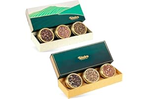 Teaniru, Gourmet Tea Gift Box - 6 Holiday Tea Flavors | Assorted Tea Gift Sets - Premium Loose Leaf Tea in Golden Caddy | Christmas Tea Gift Set for Everyone | Zero Calorie, Vegan & Gluten-Free