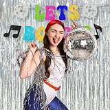 Silver Foil Curtain Backdrop 2 Pack 1x2.5m Tinsel Fringe Decor view 2