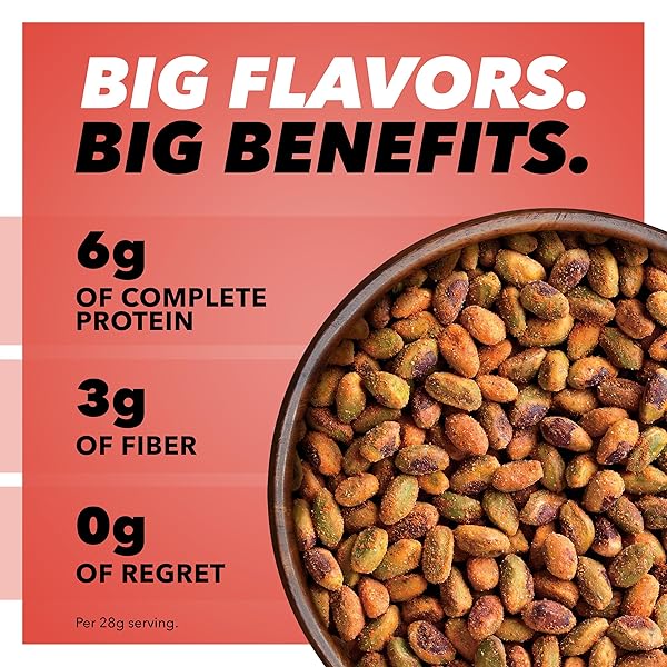 WONDERFUL PISTACHIOS NO SHELLS, CHILI ROASTED NUTS, 5.5 OUNCE RESEALABLE BAG, PROTEIN SNACKS, GLUTEN FREE TRAVEL SNACKS, HEALTHY SNACK