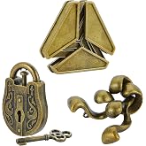 Brain Teaser Puzzles- 3 PCS Metal Puzzles Kit Metal Cast Puzzle Games Toys | Unlock Interlock Puzzles Box Mind IQ Logic Test Disentanglement Games Toys for Adults School WP140A